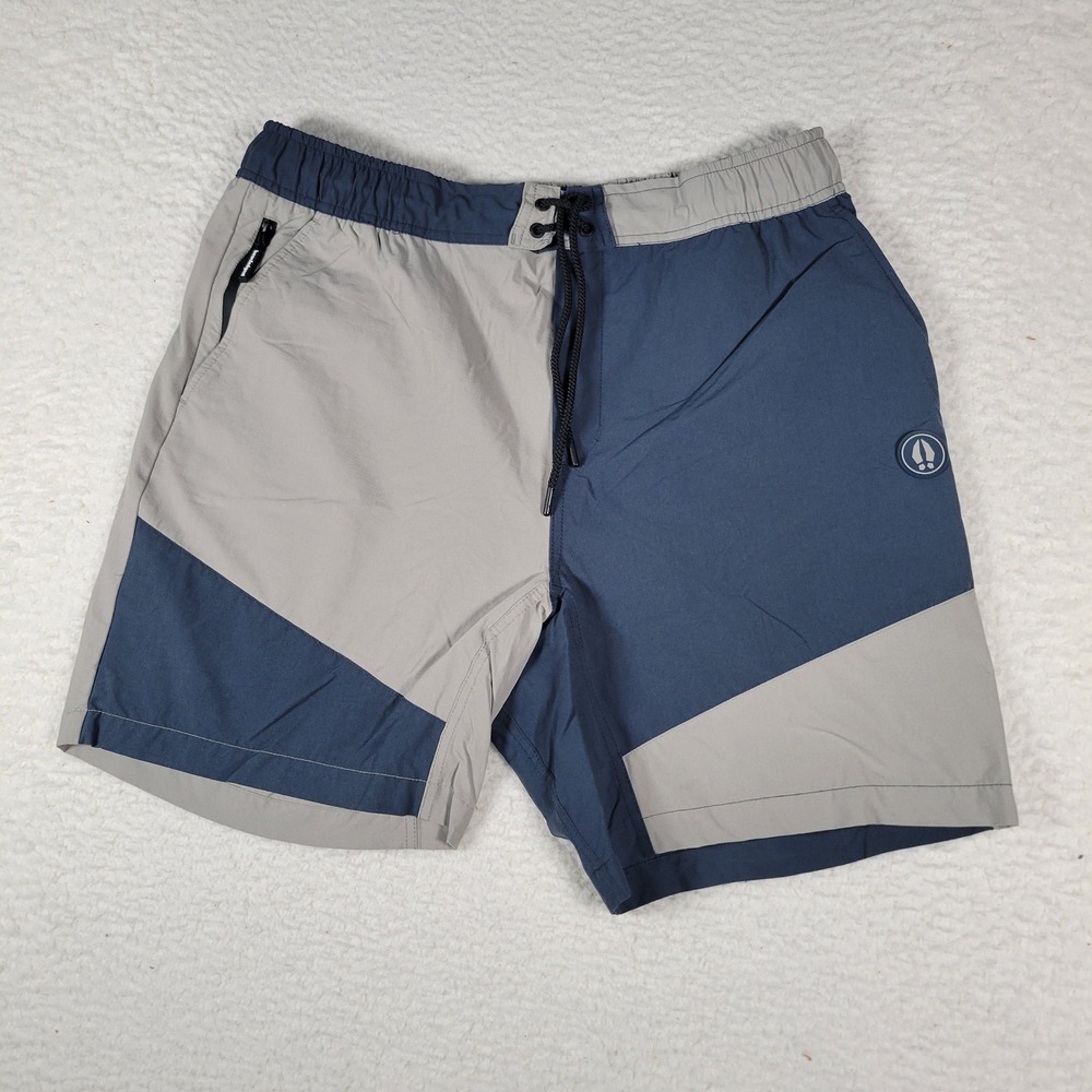 Bearded Goat Board Shorts Mens Size XL Blue Grey Colorblock Quick Dry Swim Trunk